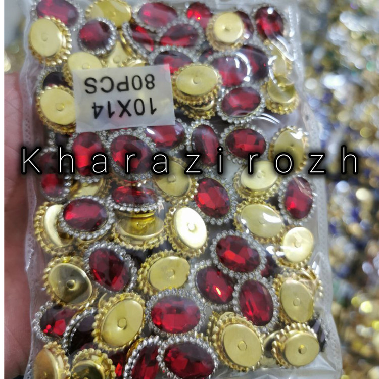 سنگ بیضی دور نگین ۱۰&۱۴بسته ۸۰ عددی